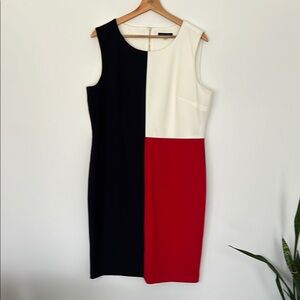 Colorblock Sleeveless Dress - Black, White, and Red